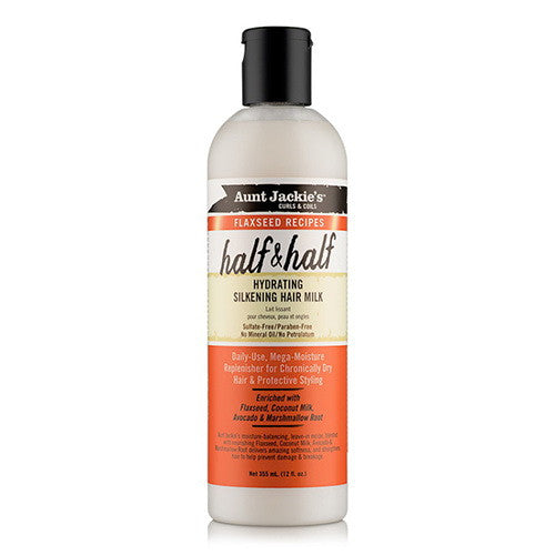 Aunt Jackies Flaxseed Recipes Half and Half Hydrating Silkening Hair Milk, 12 Oz